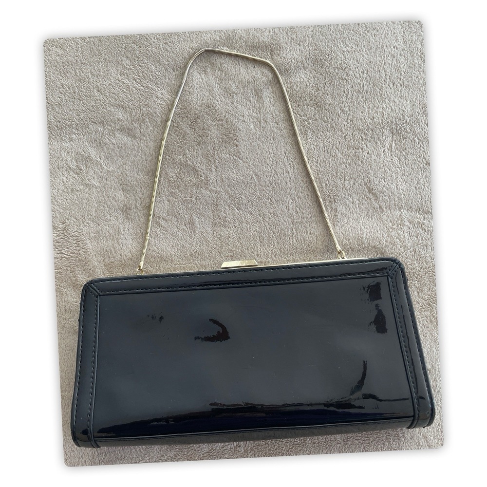 Banana Republic patent synthetic leather women clutch purse